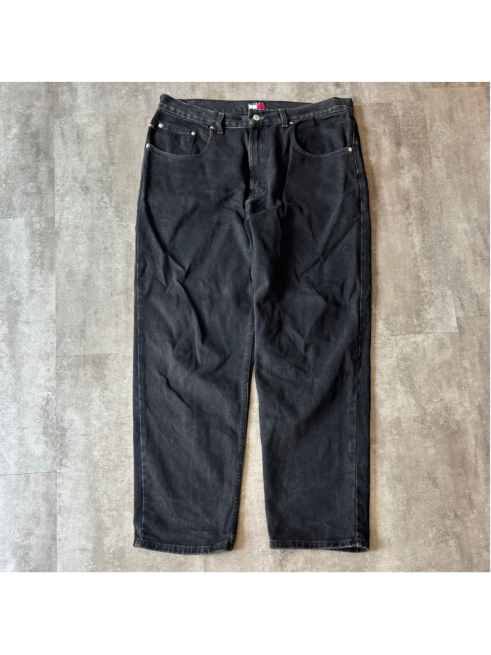 Vintage Tommy Hilfiger Relaxed Fit Jeans Mens 36x30 Black Denim Made in Canada